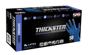 SAS Safety 6602 Thickster Latex Disposable Glove Medium (50/Box)