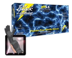 Black Lightning Nitrile Gloves - Large (100/Box)