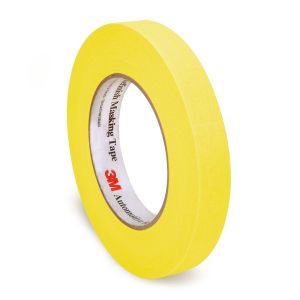 Automotive Refinish 18 mm x 55 m Yellow Paper Masking Tape (48 Rolls/Case)