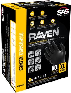 Raven Powder-Free Extra Strength Nitrile Gloves X-Large (50/Box)